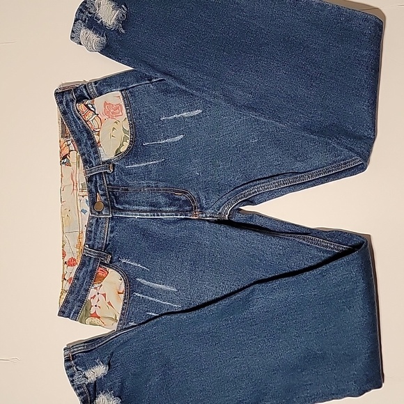 Tiger DenM Blue Jeans Denim Pants Straight Leg Distressed Patchwork Mid-Rise 30 - Picture 3 of 12